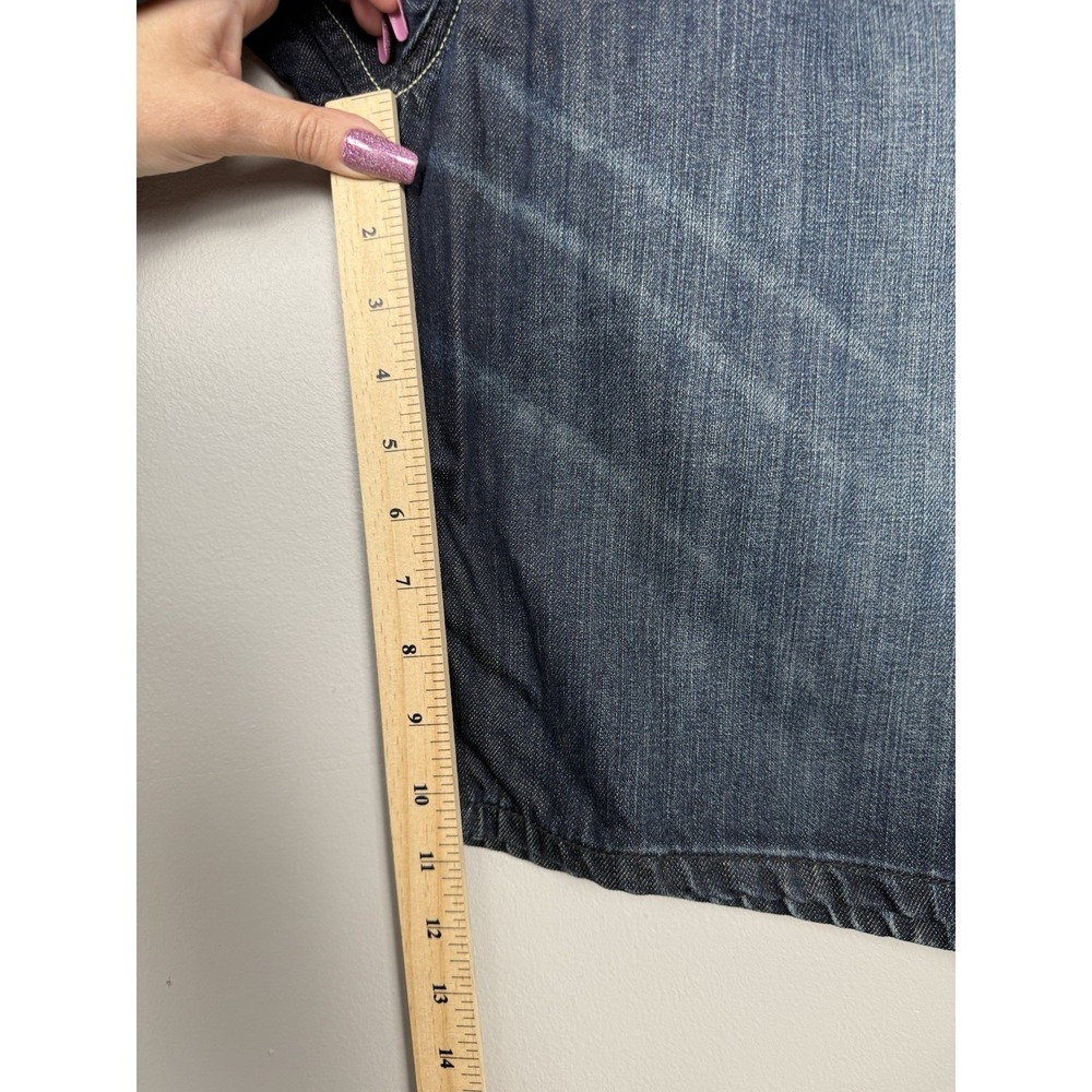 Antik Denim Jean Shorts Embroidered Flap Pocket Distressed Jorts Streetwear Y2K - Picture 10 of 12